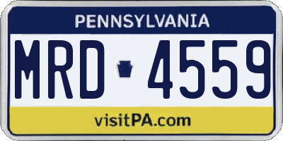 PA license plate MRD4559
