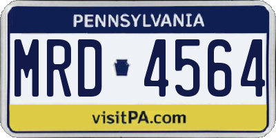 PA license plate MRD4564