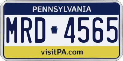 PA license plate MRD4565