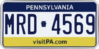 PA license plate MRD4569
