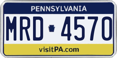 PA license plate MRD4570