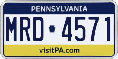 PA license plate MRD4571
