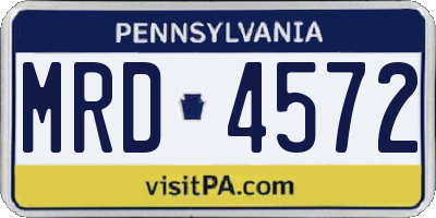 PA license plate MRD4572