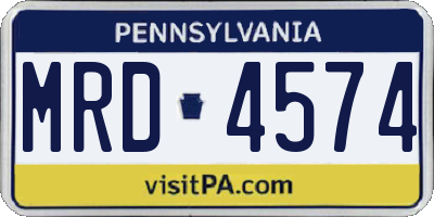 PA license plate MRD4574