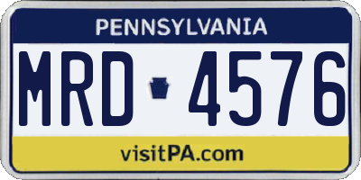 PA license plate MRD4576