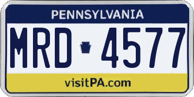 PA license plate MRD4577
