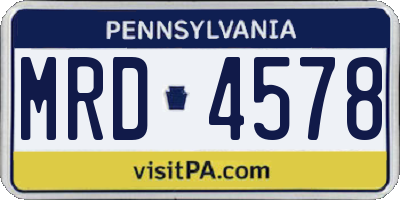 PA license plate MRD4578