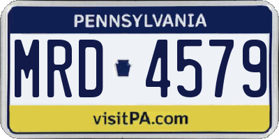PA license plate MRD4579