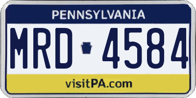 PA license plate MRD4584