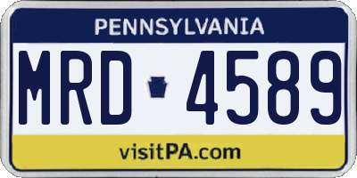 PA license plate MRD4589