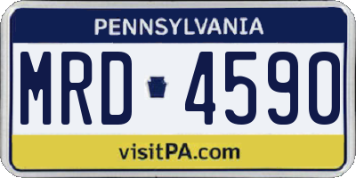 PA license plate MRD4590