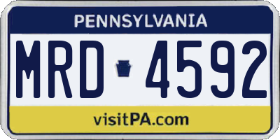 PA license plate MRD4592