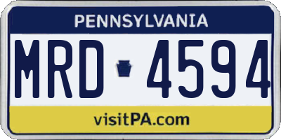 PA license plate MRD4594
