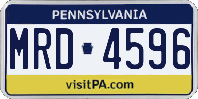 PA license plate MRD4596