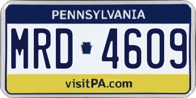 PA license plate MRD4609