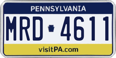 PA license plate MRD4611
