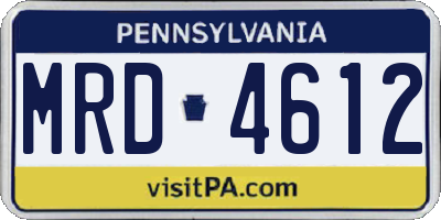 PA license plate MRD4612