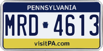 PA license plate MRD4613