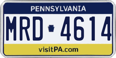 PA license plate MRD4614