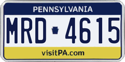 PA license plate MRD4615