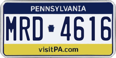 PA license plate MRD4616