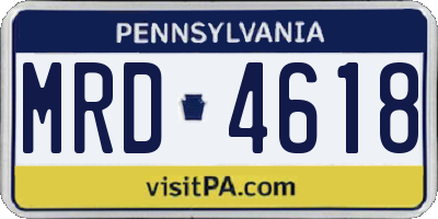 PA license plate MRD4618