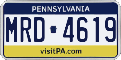 PA license plate MRD4619