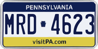 PA license plate MRD4623