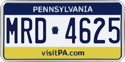 PA license plate MRD4625