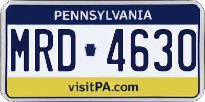 PA license plate MRD4630