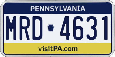 PA license plate MRD4631
