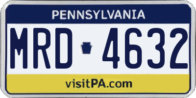 PA license plate MRD4632