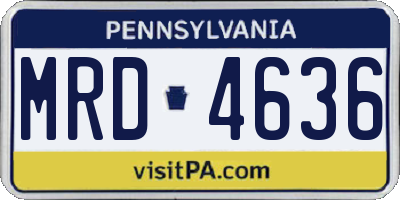 PA license plate MRD4636