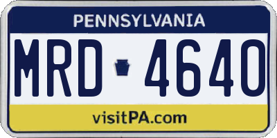 PA license plate MRD4640
