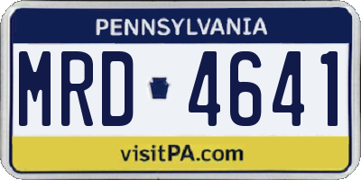 PA license plate MRD4641