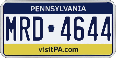 PA license plate MRD4644