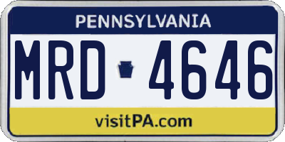 PA license plate MRD4646