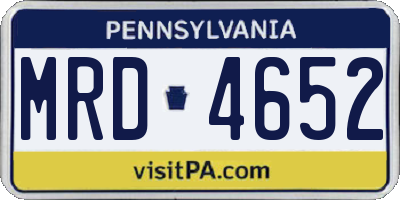 PA license plate MRD4652