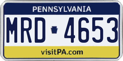 PA license plate MRD4653