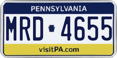 PA license plate MRD4655