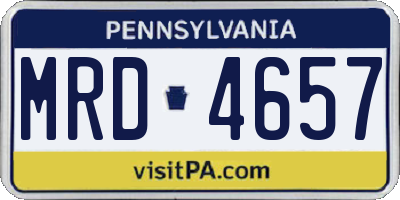 PA license plate MRD4657