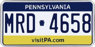 PA license plate MRD4658