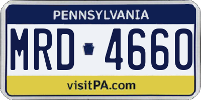 PA license plate MRD4660