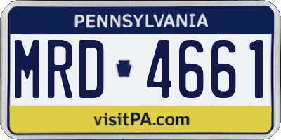 PA license plate MRD4661