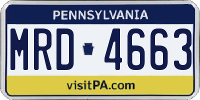 PA license plate MRD4663