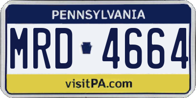 PA license plate MRD4664