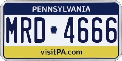 PA license plate MRD4666