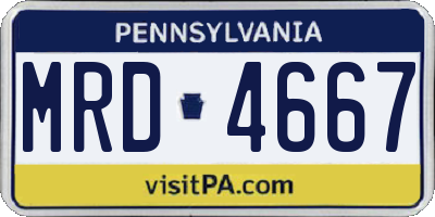 PA license plate MRD4667