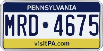PA license plate MRD4675