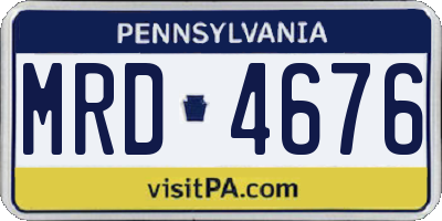 PA license plate MRD4676